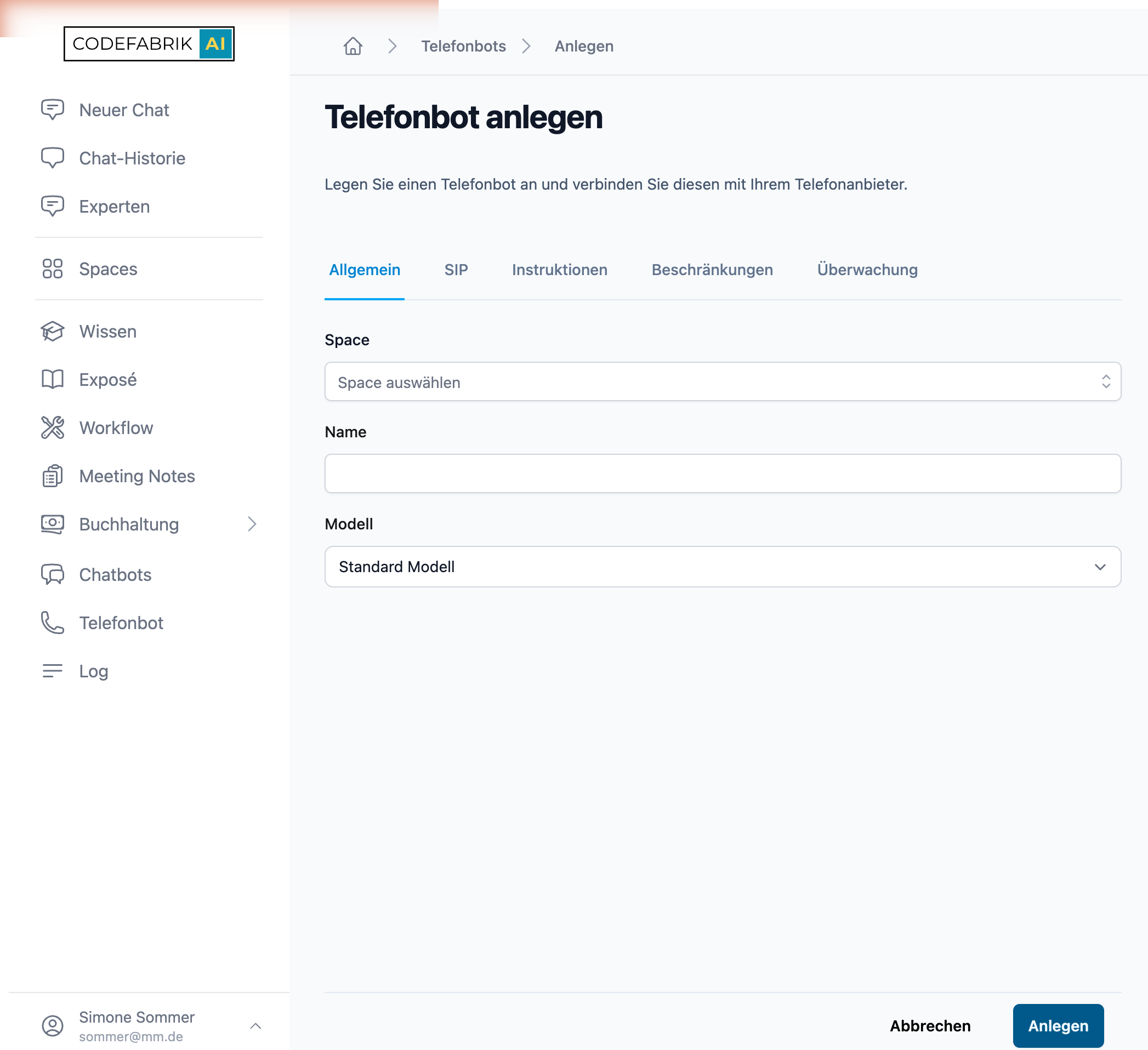 Telefonbot anlegen