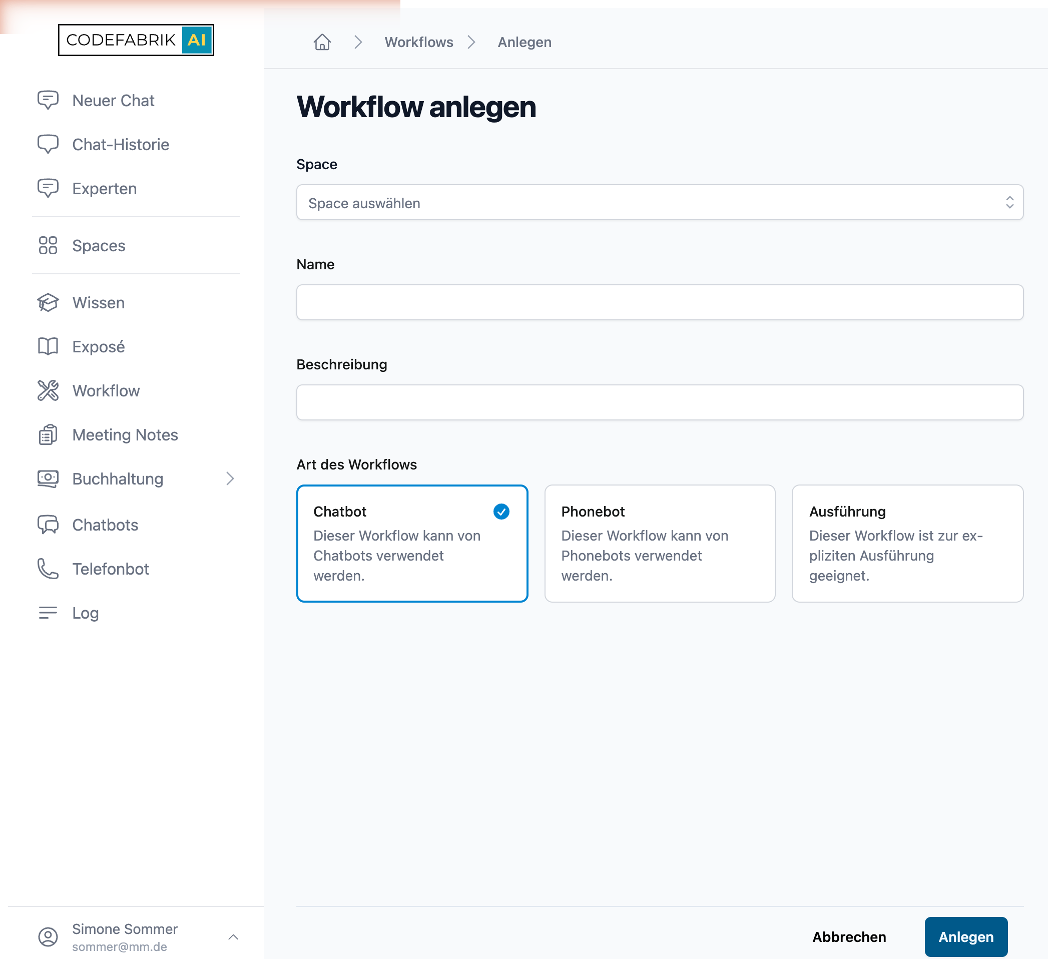 Workflow anlegen Workflow anlegen